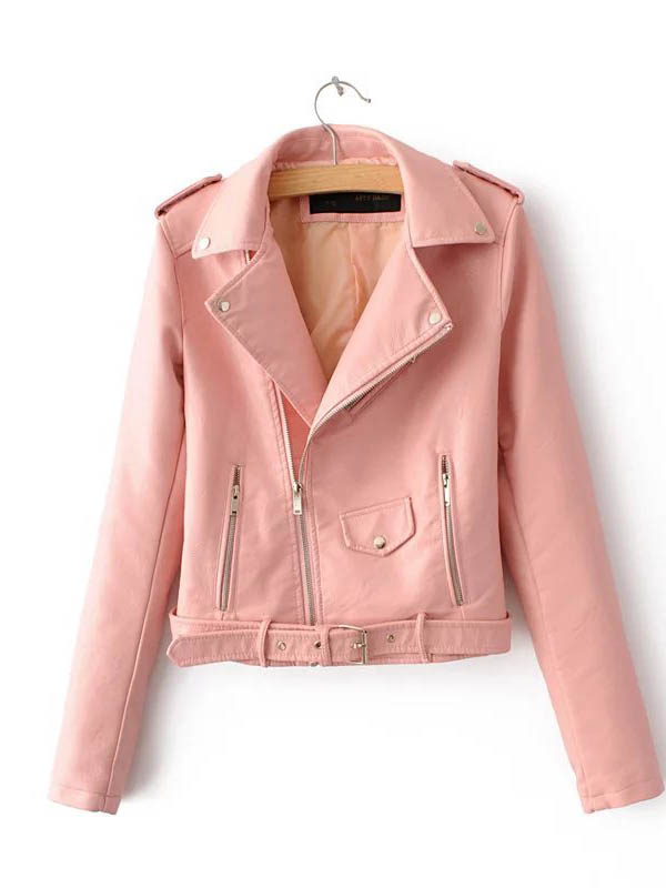  Fashion Women Zipper Slim Coat