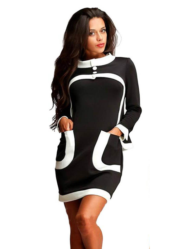 Black Long Sleeve Casual Dress