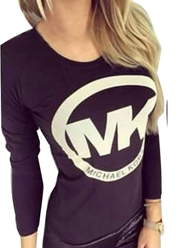 Fashion Women Black Long Sleeve Tops