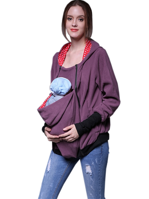 Modern Maternity Winter Coat Baby Sling Full Zip Up Hoodies