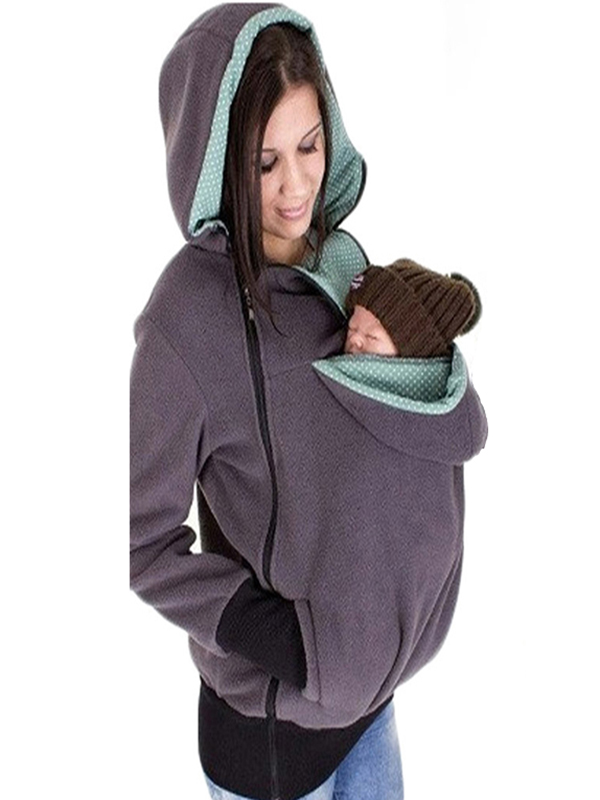 Modern Maternity Winter Coat Baby Sling Full Zip Up