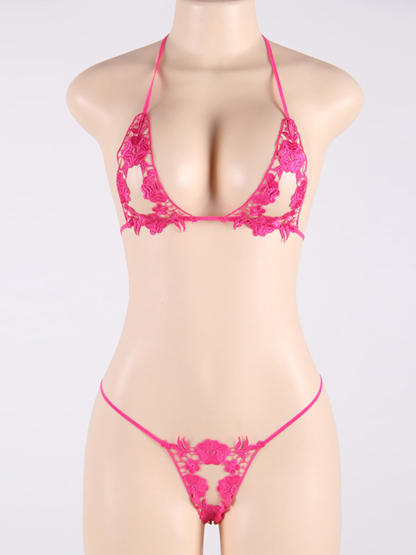 Sexy Pink Lingerie Bra Set