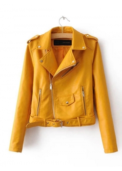  Fashion Women Zipper Slim Coat