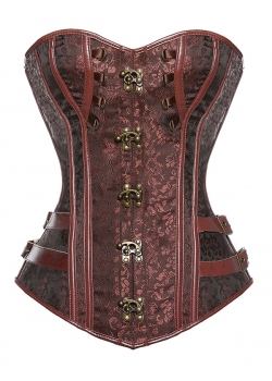 Brown Sexy Woman Overbust Corset