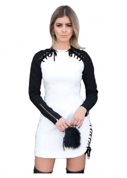 Fashion White Woman Casual Dress