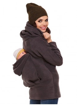 Relaxed Pregnancy Baby Zipper Brown Personalized Hoodies