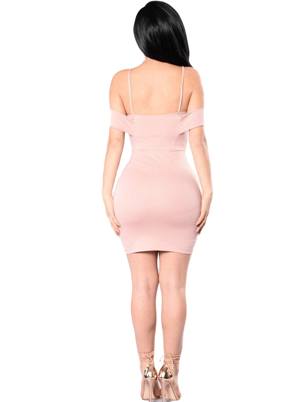 Pink Women Sexy Mini Dress