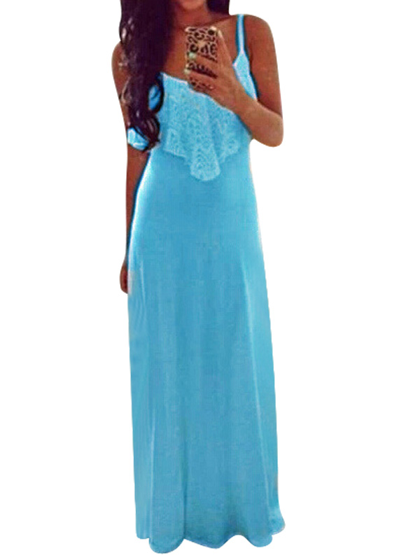 Sexy Summer Blue  Maxi Dres