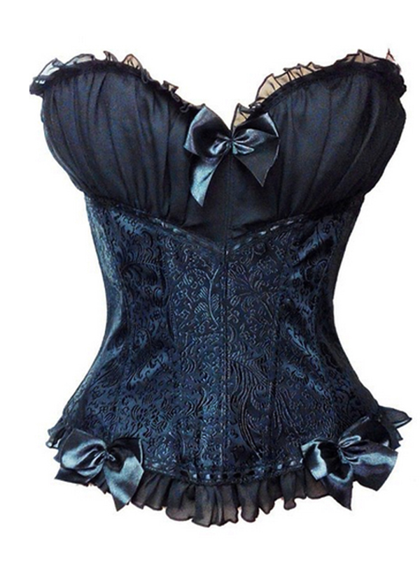 Women Sexy Overbust Corset With Bow