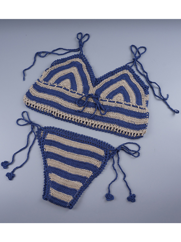 Yellow Sexy Crochet Bikini Set