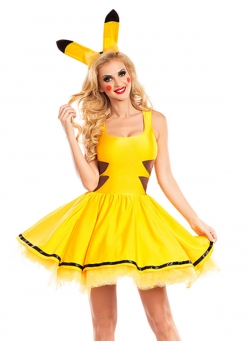 Cute Yellow Pikachu Cosplay Costume Dress