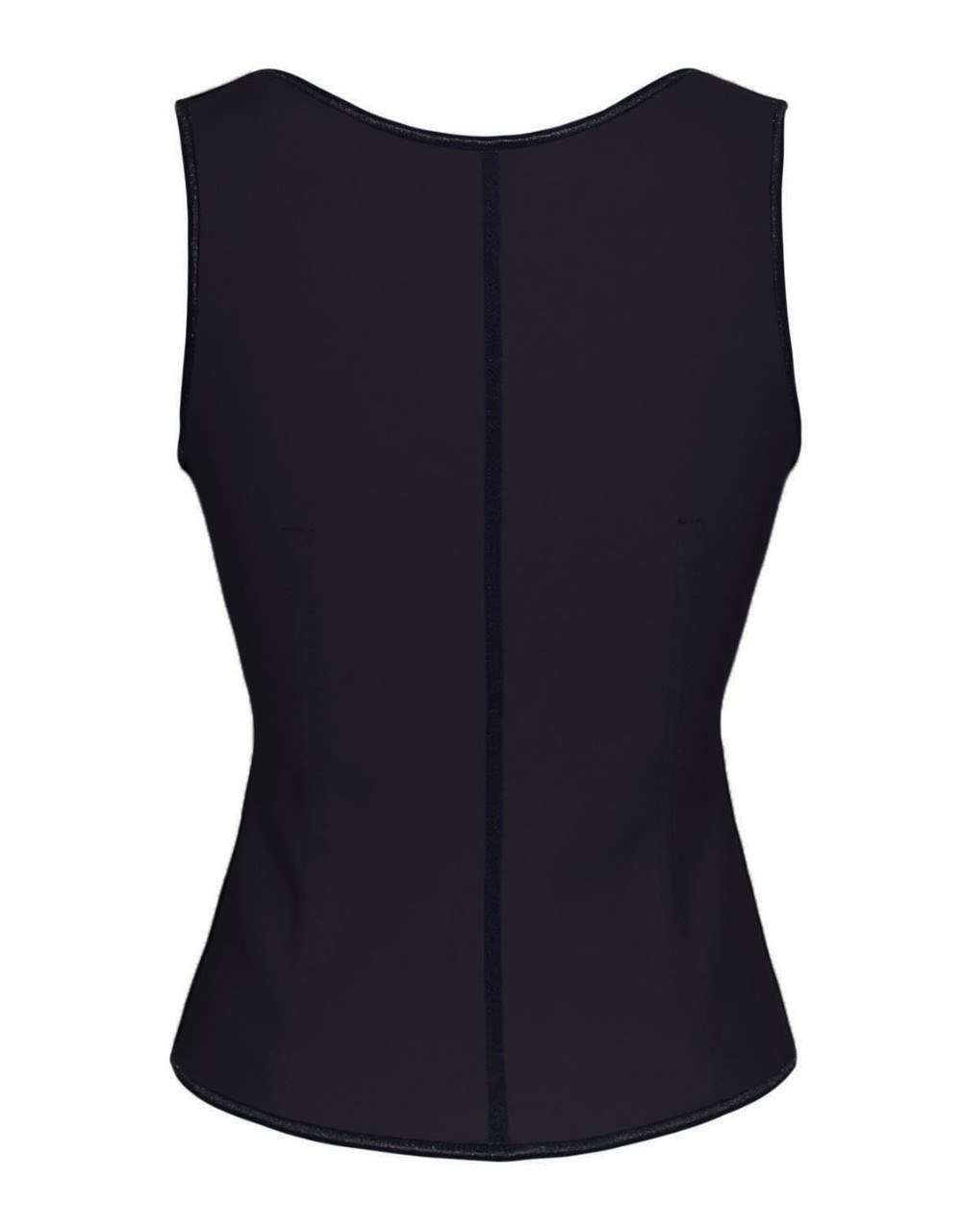 Black Steel Boned Latex Waist Trainer Vest