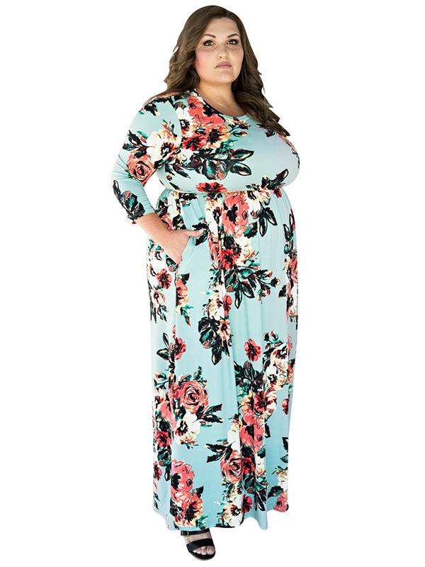 light blue plus size gown