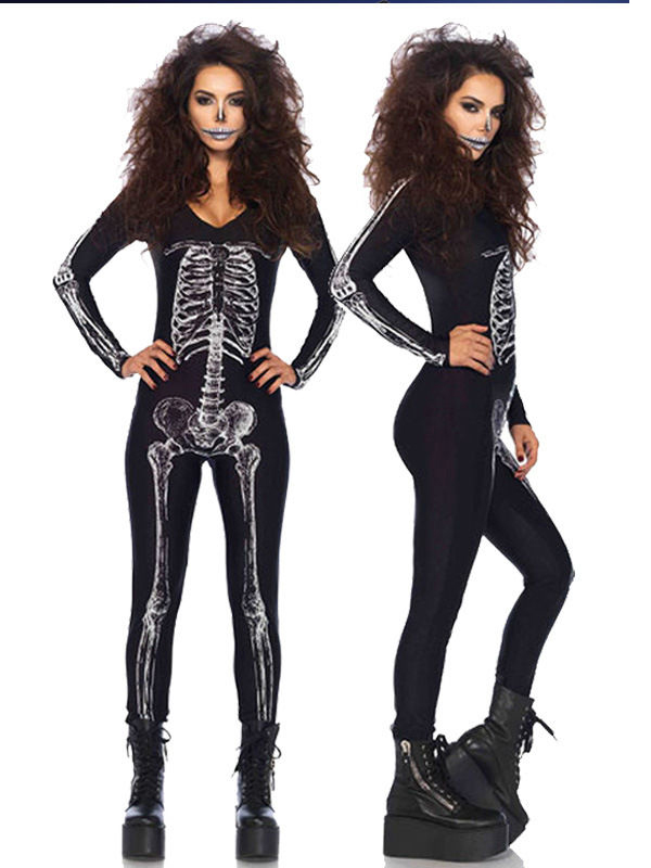 Skull Adult Women Halloween Catsuit Costume