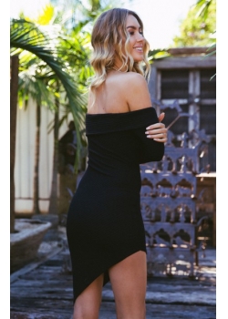 Black Sexy Off Shoulder Mini Dress