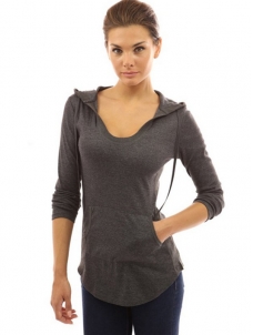 Dark Grey Fashion Women Blouse With Hat