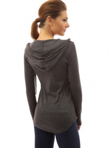 Dark Grey Fashion Women Blouse With Hat