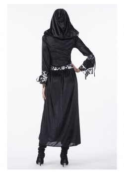 Dark Night Witch Long Dress Cosutme