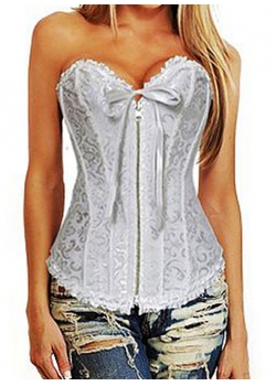 Sexy White Women Overbust Corset