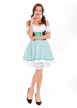 Sexy Women French Maid Costume Green