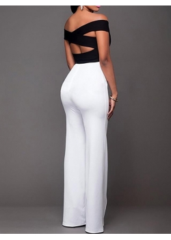 White Elegant High Waist Pants with Botton