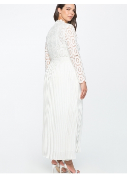 Women White Long Sleeve Maxi Dress