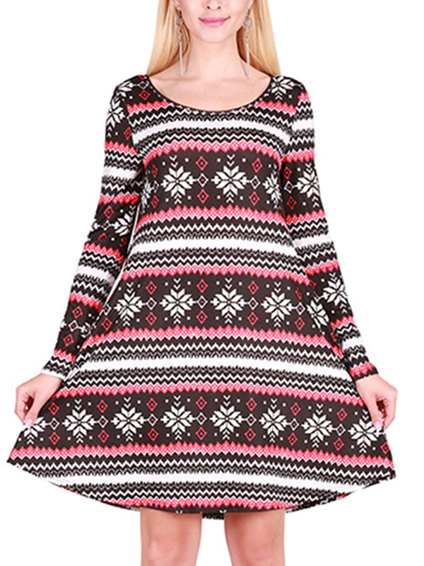  Multicolor S-XL Comfortable Pattern Casual Dress