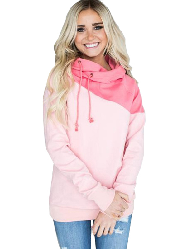 2 Colors S-XXL Duotone Chic Hooded Sweatshirt