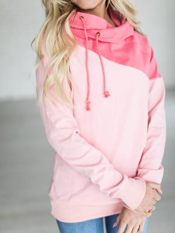 2 Colors S-XXL Duotone Chic Hooded Sweatshirt