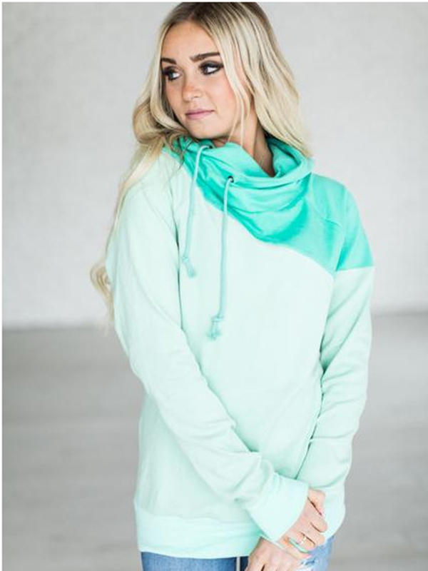 2 Colors S-XXL Duotone Chic Hooded Sweatshirt