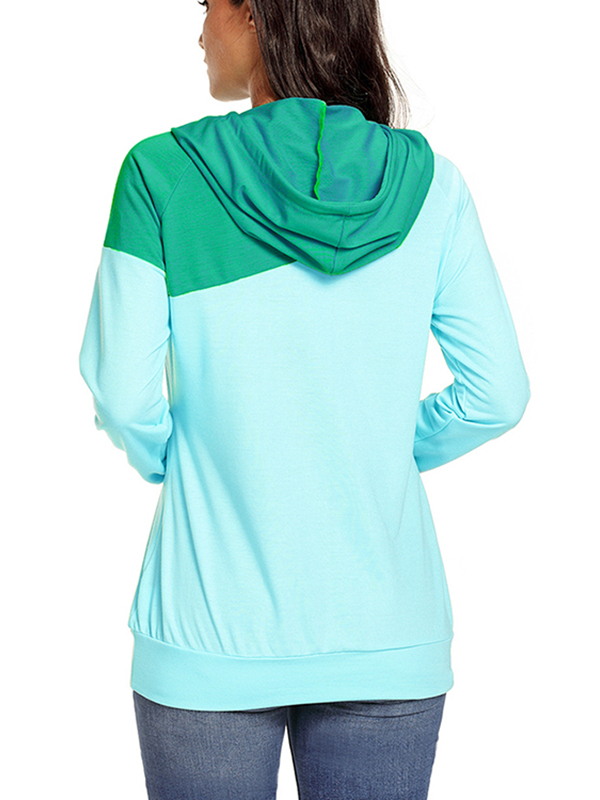 2 Colors S-XXL Fashion Spliced Color Hoodie Sweatshirt 