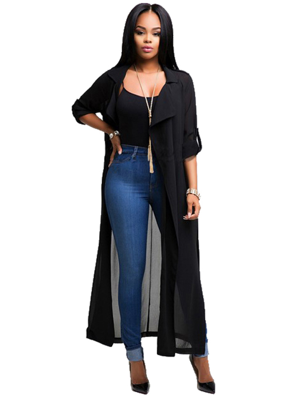 3 Colors S-XL Long Bandage Coat