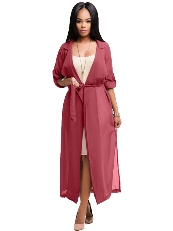 3 Colors S-XL Long Bandage Coat