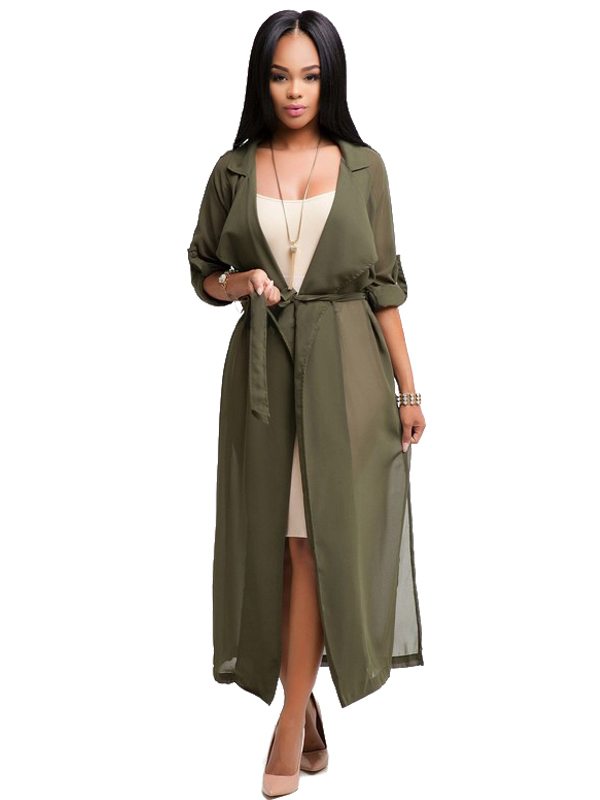 3 Colors S-XL Long Bandage Coat