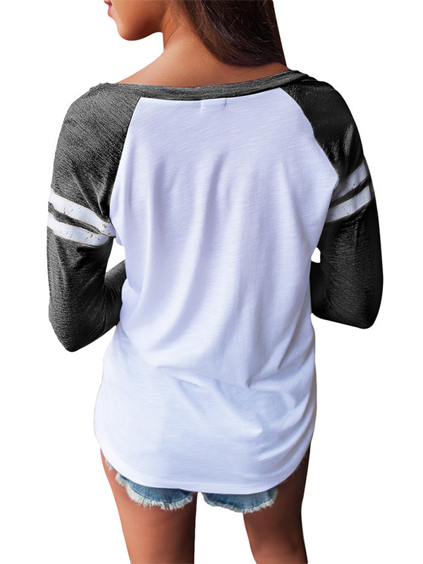 3 Colors S-XXL Raglan Sleeve Baseball T-shit