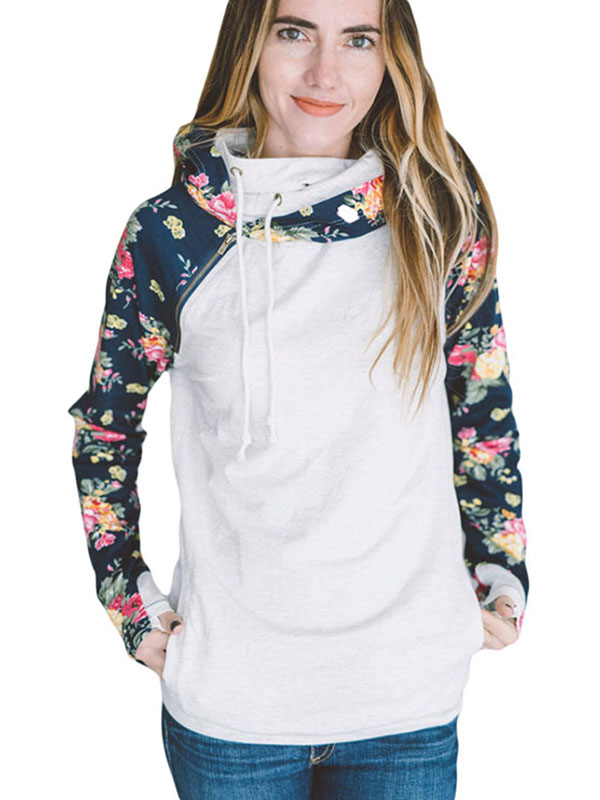 7 Colors S-XL Women Floral Print Hoodies