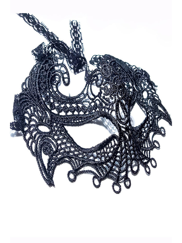 Black One Size Lace Masquerade Party Mask