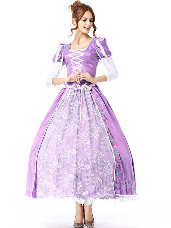 Purple One Size Short Sleeve Deluxe Costume