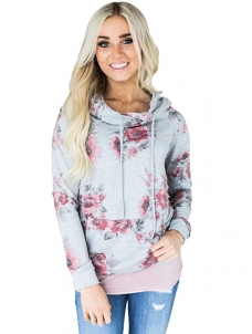 2 Colors S-XXL Fashion Floral Print Hoodies