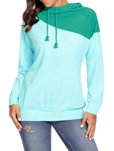 2 Colors S-XXL Fashion Spliced Color Hoodie Sweatshirt 