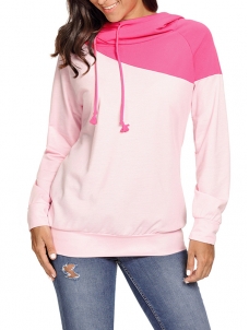 2 Colors S-XXL Fashion Spliced Color Hoodie Sweatshirt 