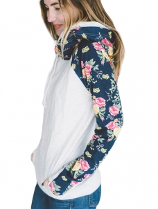 7 Colors S-XL Women Floral Print Hoodies