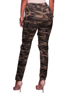 Green S-XXL Camouflage Hole Pants