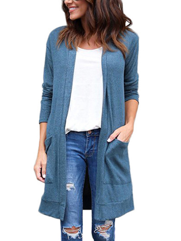 2 Colors S-2XL Loose Fitting Open Front Jacket&Coat