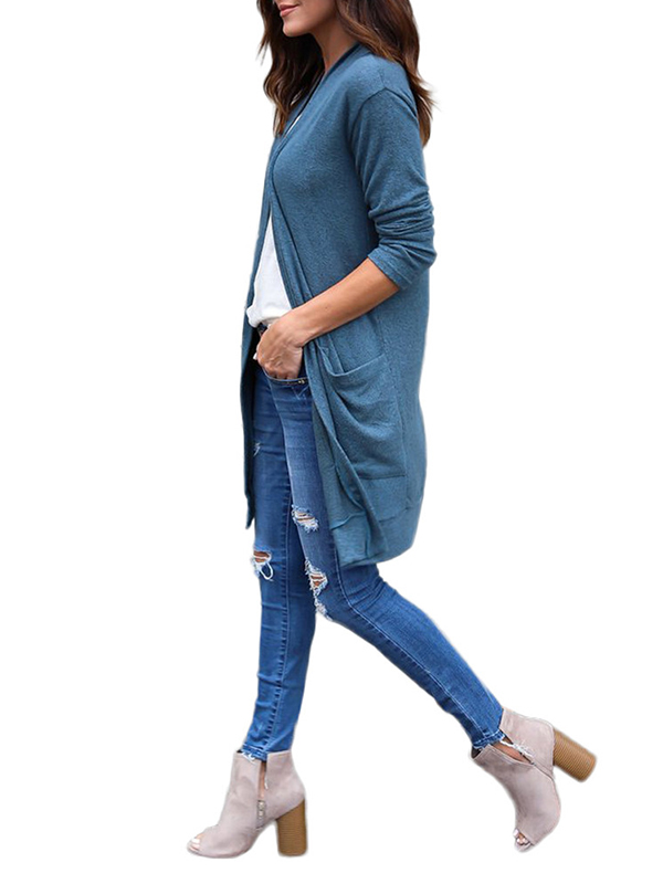 2 Colors S-2XL Loose Fitting Open Front Jacket&Coat