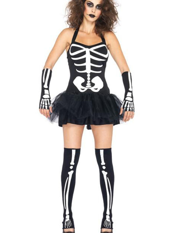 Black White 3 P Sexy Skeleton Costume