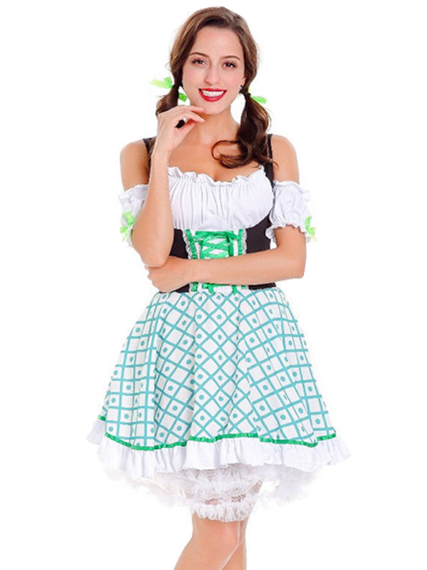 Sexy Women French Maid Costume Green
