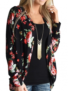 2 Colors S-2XL Fashionable Trim Floral Jacket&Coat