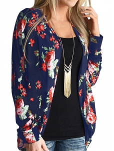 2 Colors S-2XL Fashionable Trim Floral Jacket&Coat