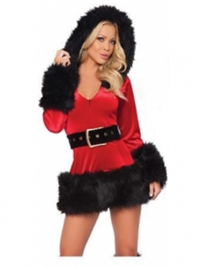 Fur Trim Velvet Santa Costume Christmas costume